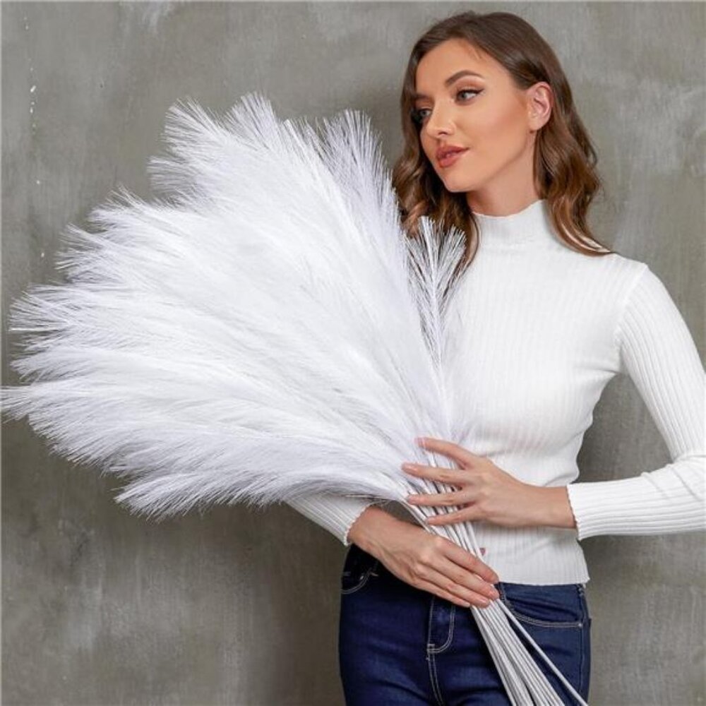 Faux Pampas Grass, 9 PCS 37''/3.1FT Tall Fluffy Fake Pompas Floral, Large